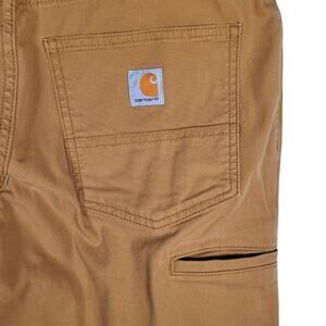 Carhartt Pants Mens Hickory Rugged Flex Relaxed Fit Canvas 5 Pocket 33x34 BN2517